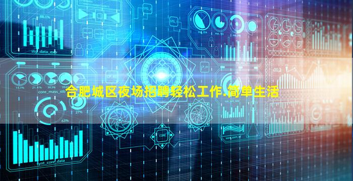 合肥城区夜场招聘轻松工作.简单生活